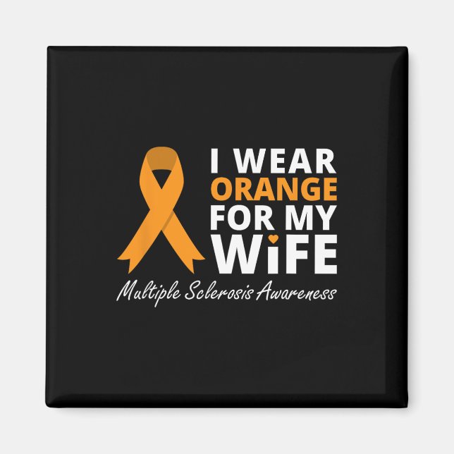 Imán Usa Naranja Para Mi Esposa Ms Awareness Ribbon (Frente)