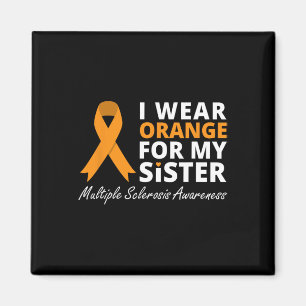 Imán Usa Naranja Para Mi Hermana Sra. Awareness Ribbon 
