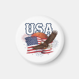 Imán USA Patriotic Eagle with Mars Red Planet Design