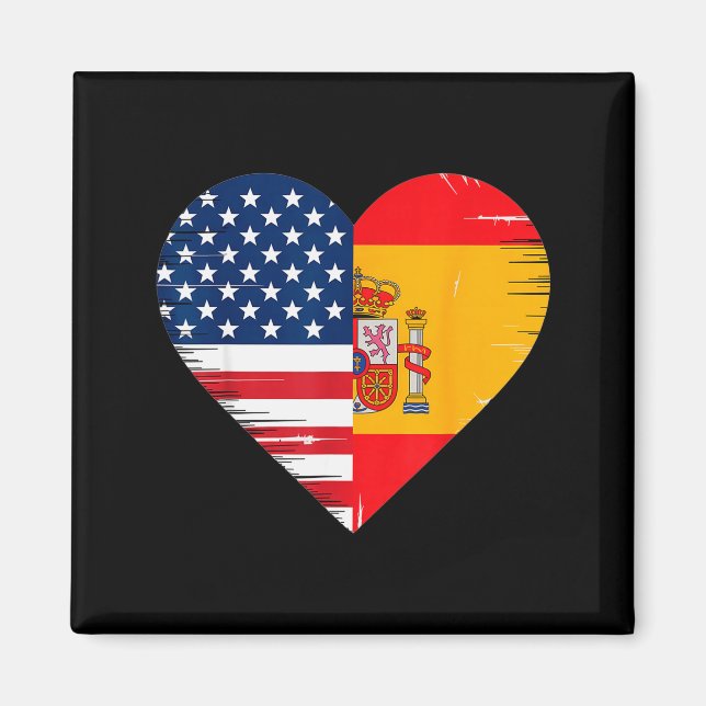 Imán Usa Spain Heart - Dual Citizenship  (Frente)