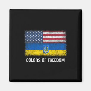 Imán Usa Ucrania Colores de la Bandera Americana Ucrani