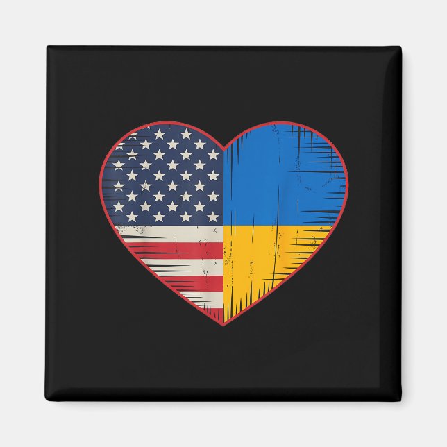 Imán Usa Ukraine Heart - Dual Citizenship  (Frente)