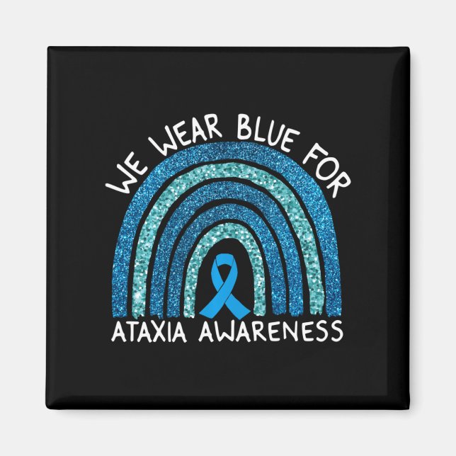 Imán Usamos Azul Para Concienciación Ataxia Regalo Arco (Frente)