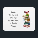 Imán Usar Abrigo Viejo Comprar Nuevo Libro Chica Cute L<br><div class="desc">Cita un imán con una frase de Austin Phelps: "Usa el viejo abrigo y compra el nuevo libro". Un regalo perfecto para los amigos de libros adultos y los escolares que han desarrollado un gusto por la lectura. Con una linda imagen de una chica leyendo (con una gran sonrisa en...</div>