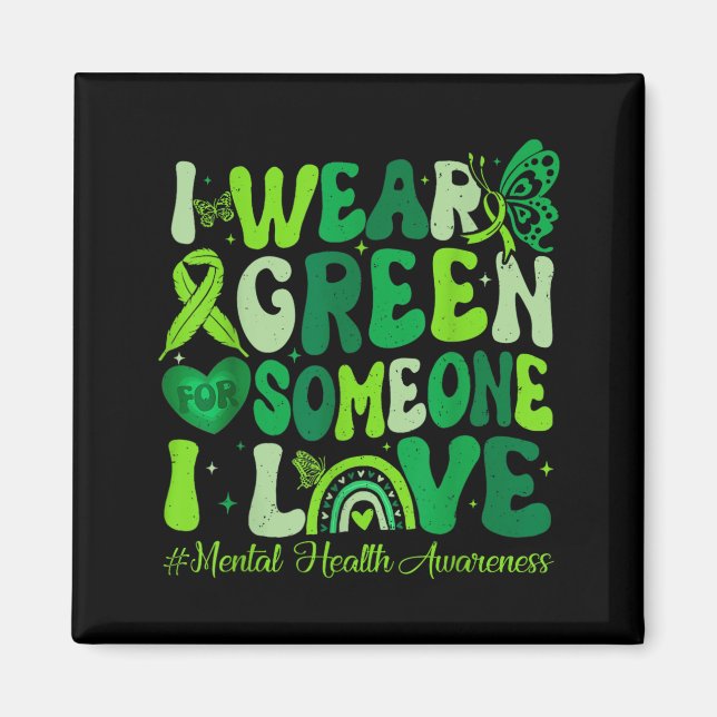 Imán Usar Camisa Verde para el Mes de Concientización s (Frente)