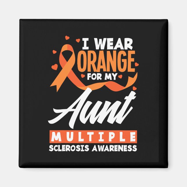 Imán Usar Naranja Para Mi Tía Esclerosis Múltiple Aware (Frente)