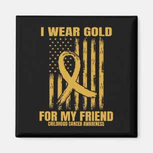 Imán Usé Oro Para Mi Awarene Del Cáncer Infantil De Mi 