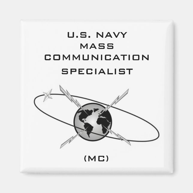 IMÁN USN MASA COMMUNICATION SPECIALIST SQUARE MAGNET (Frente)