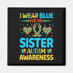 Imán Uso Azul Para Mi Hermana Hermano De Concienciación