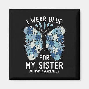 Imán Uso Azul Para Mi Hermana Hermano De Concienciación