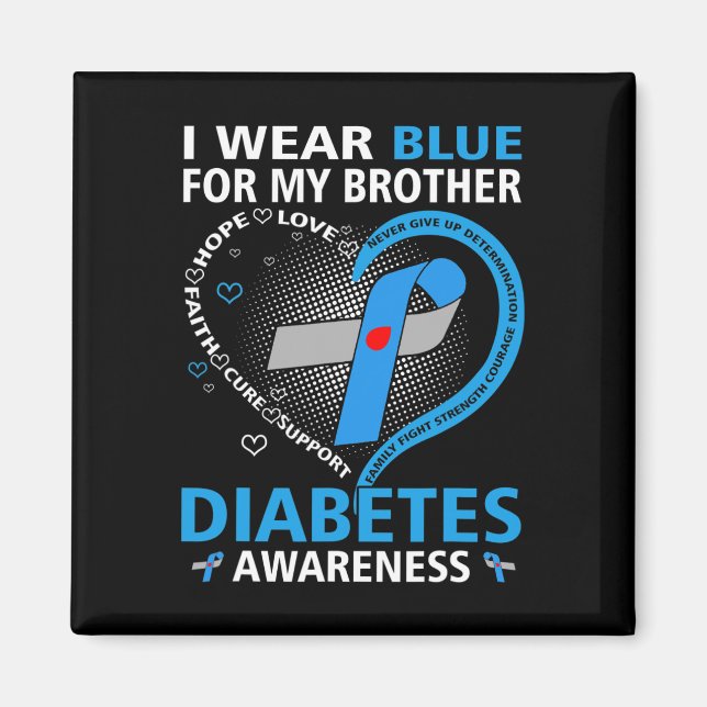 Imán Uso Azul Para Mi Hermano Espero Amar La Diabetes E (Frente)