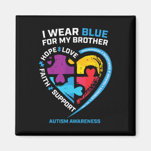 Imán Uso Azul Para Mi Hermano Hijos Autismo Conciencia