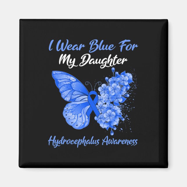 Imán Uso Azul Para Mi Hija Hydrocephalus Warrier (Frente)