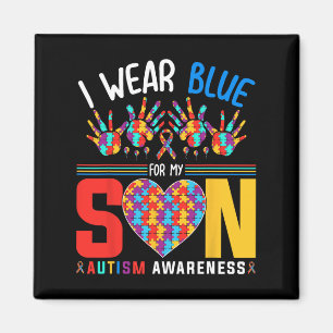 Imán Uso Azul Para Mi Hijo Autismo Conciencia Rompecía 