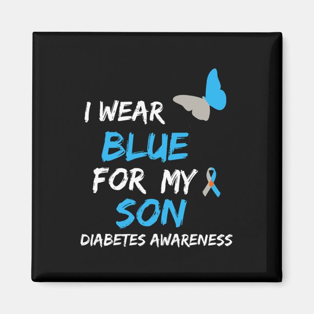 Imán Uso Azul Para Mi Hijo Diabetes Cinta De Conciencia (Frente)