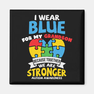 Imán Uso Azul Para Mi Nieto Mayor Conciencia De Autismo