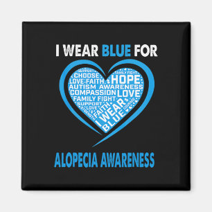 Imán Uso Azul Por Alopecia Conciencia Fe Esperanza Amor