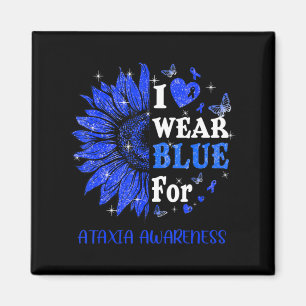 Imán Uso Blue Twinkle Heart Sunflower Ataxia Awarene