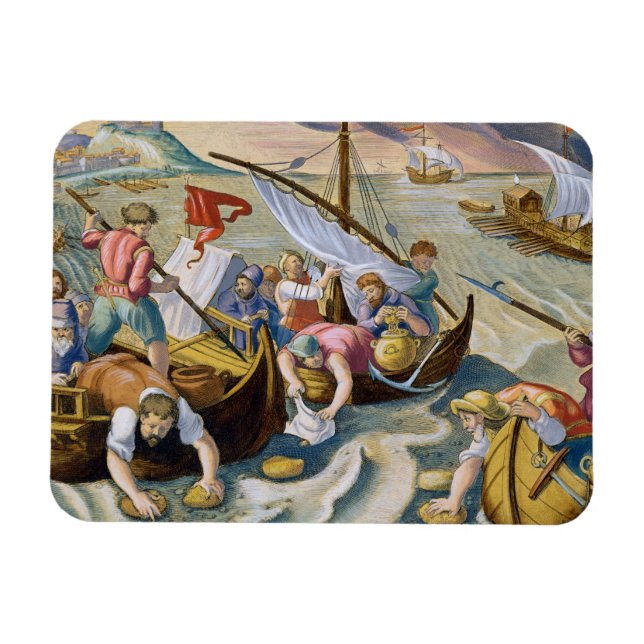 Imán Uso de Esponjas para recoger la nafta de la superf (Horizontal)