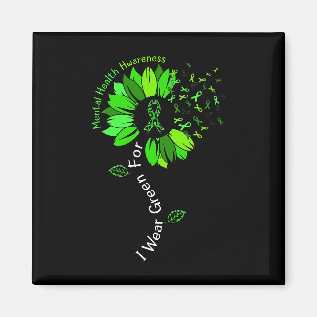 Imán Uso Green Para Concienciación Sobre Salud Mental R (Frente)