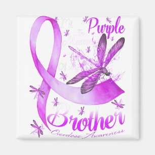 Imán Uso Morado En Memoria De Mi Hermano Dragonfly