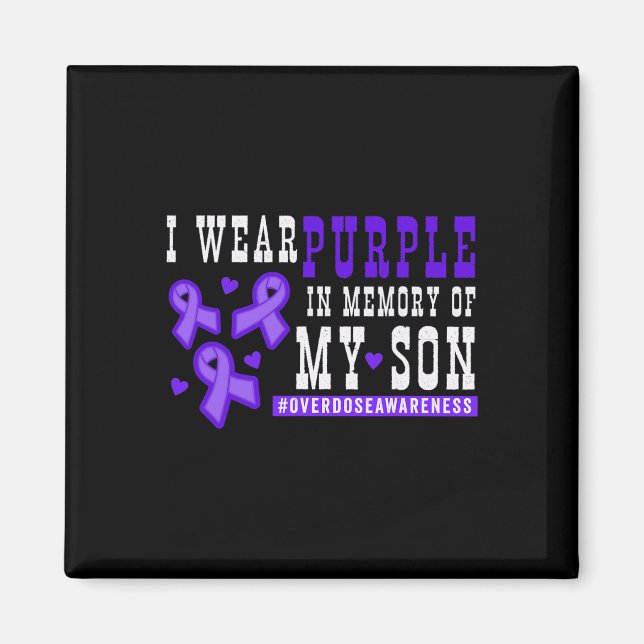 Imán Uso Morado En Memoria De Mi Hijo Con Awarene A Sob (Frente)