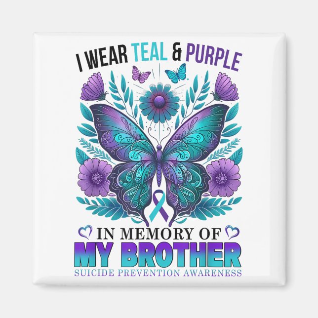 Imán Uso Morado Verde azulado En Memoria Del Suicidio D (Frente)