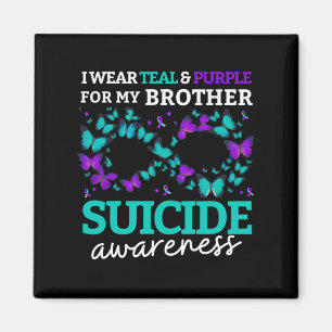 Imán Uso Morado Y Verde azulado Para Mi Hermano Suicidi