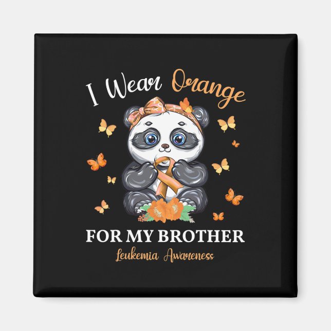 Imán Uso Naranja Para Mi Hermano Leucemia Awareness Pa (Frente)