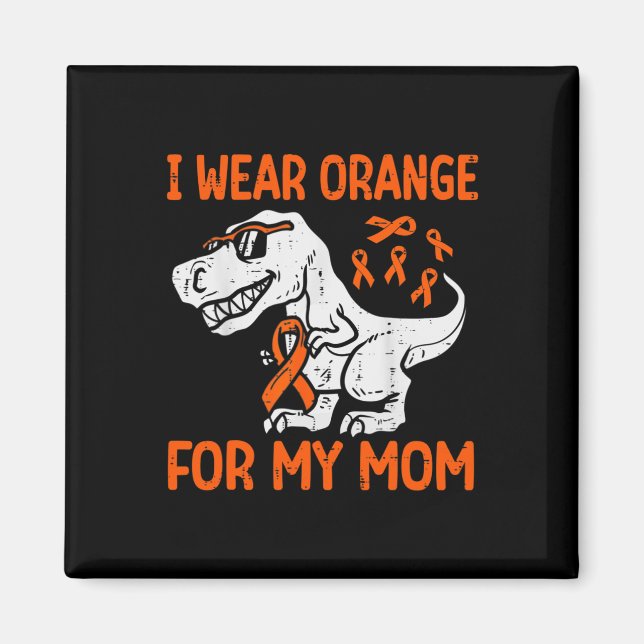 Imán Uso Naranja Para Mi Mamá Dinosaurio Múltiples Escl (Frente)