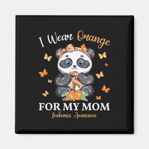 Imán Uso Naranja Para Mi Mamá Leukemia Awareness Panda