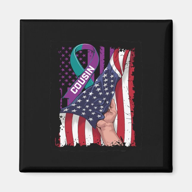 Imán Uso Verde azulado Y Morado Para Mi Primo Conscient (Frente)