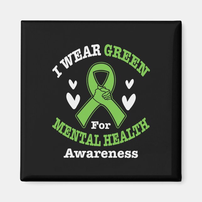 Imán Uso Verde Para Concienciación Sobre Salud Mental M (Frente)