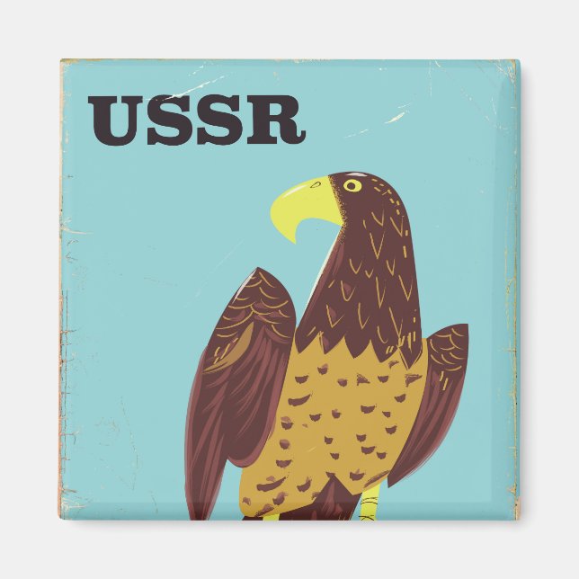 Imán USSR Eagle poster de viajes vintage (Frente)