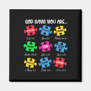 Imán Usted es Autismo Conciencia Rompecabezas Biblia Ve