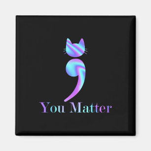 Imán Usted Semicolon Cat Suicidio Conciencia sobre la s