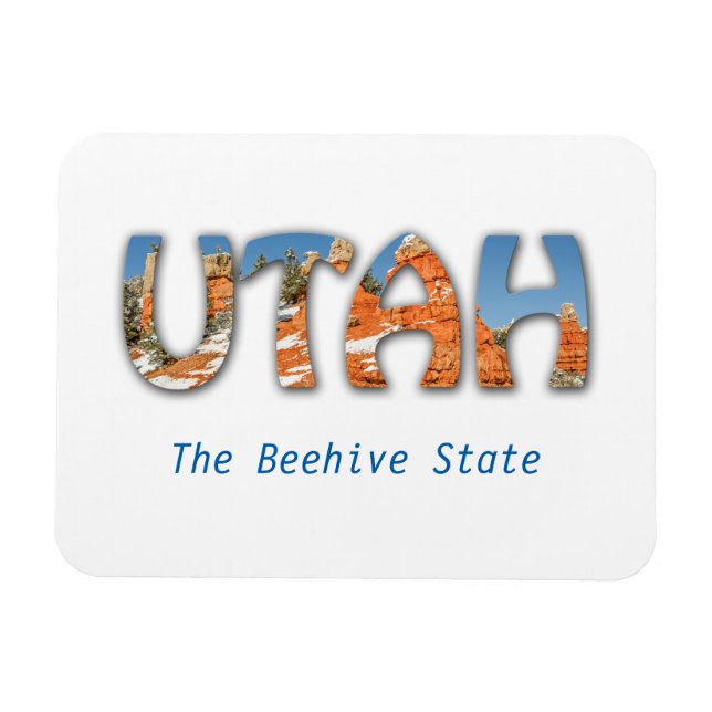 Imán Utah, el estado de Beehive (Horizontal)