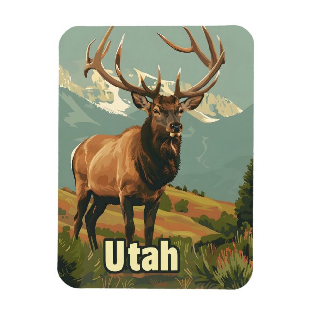 Imán Utah Elk (Vertical)