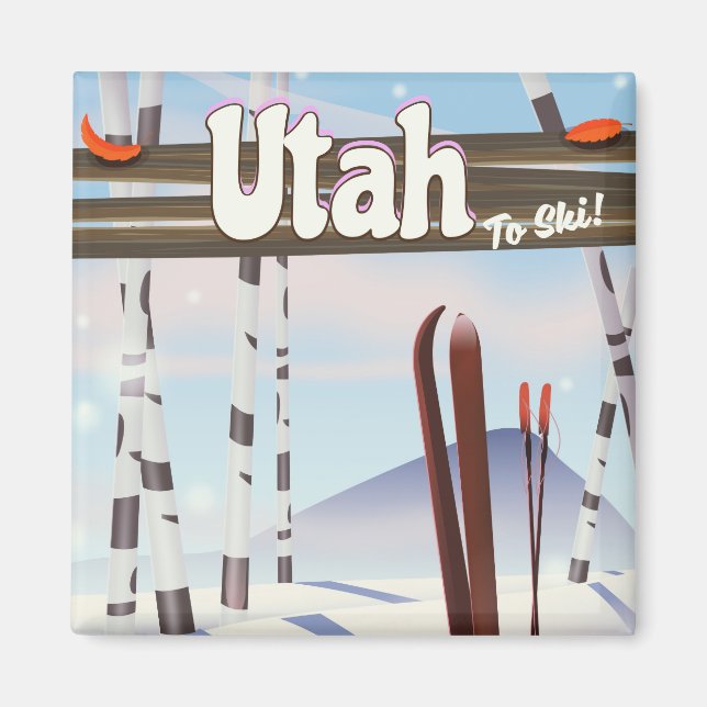 Imán ¡Utah para esquiar! (Frente)