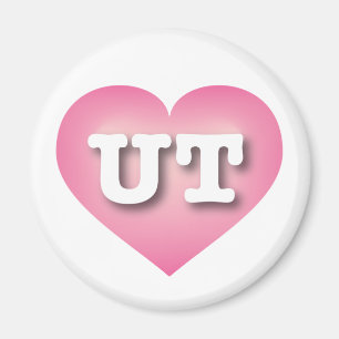 Imán Utah Pink Fade Heart - Amo UT