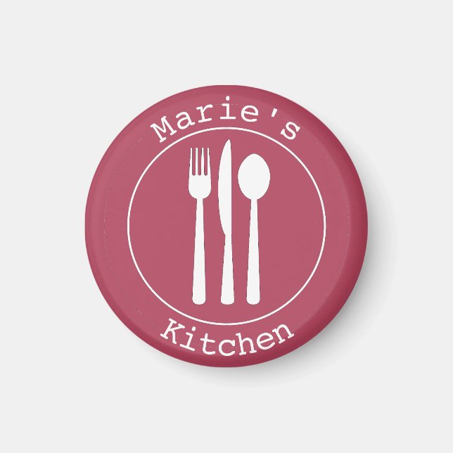 Imán Utensilios lindos Cocina personalizada pertenece a (Frente)