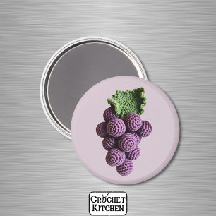 Imán Uva de crochet de fruta Minimalista púrpura