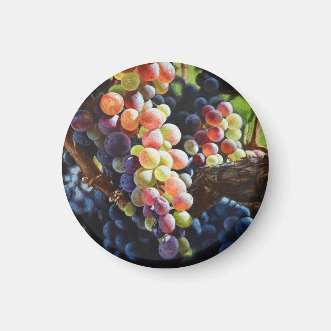 Imán Uvas de abundancia para amantes del vino y bodegas (Frente)