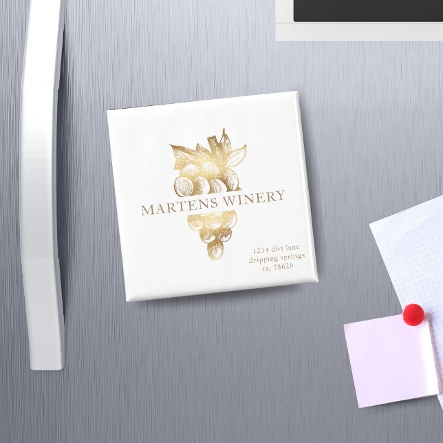 Imán uvas de oro de bodega de vinos (Subido por el creador)