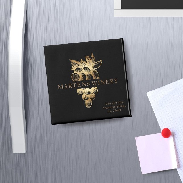 Imán uvas de oro de bodega de vinos (Subido por el creador)