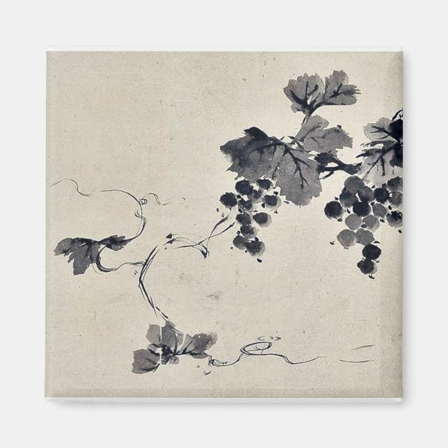 Imán Uvas en una vid Ukiyo-e. (Frente)