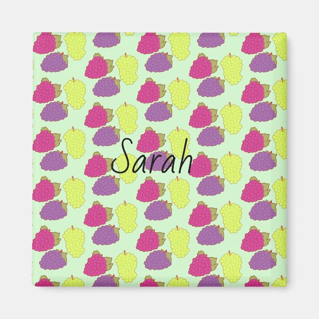 Imán Uvas Rojas, Verdes Y Púrpura (Frente)