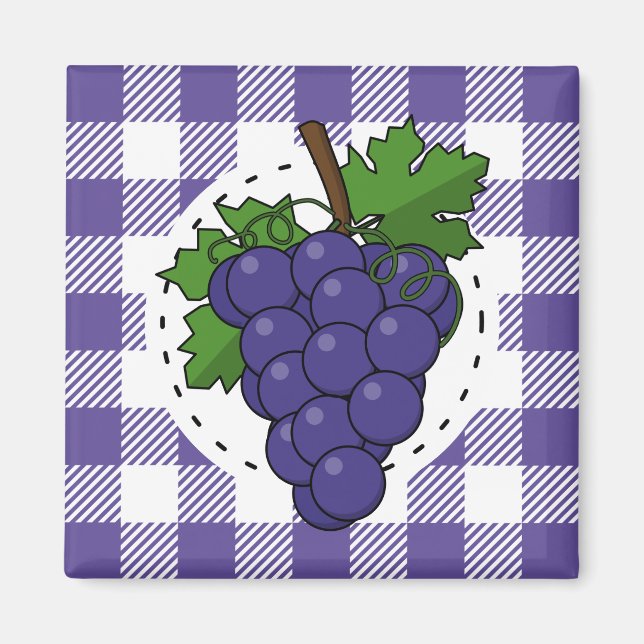 Imán Uvas sobre la pasta de violeta blanca (Frente)