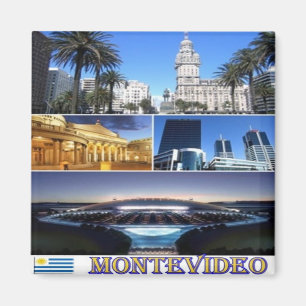 Imán UY - Uruguay - Collage mosaico de Montevideo