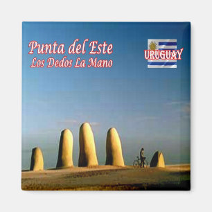 Imán UY - Uruguay - Monumento a mano de los dedos Punta